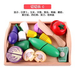 Wooden Magnetic Fruit And Vegetable Cutting Toy Set