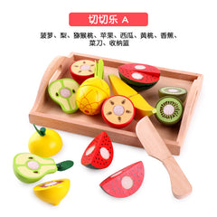 Wooden Magnetic Fruit And Vegetable Cutting Toy Set