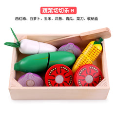 Wooden Magnetic Fruit And Vegetable Cutting Toy Set