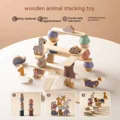 Montessori Wooden Animal Stacking Balance Toy